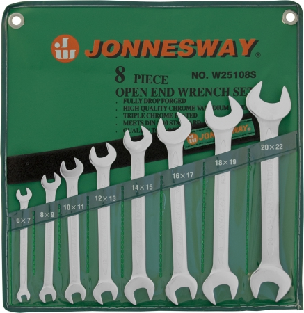 Купить запчасть JONNESWAY - W25108S Набор ключей рожковых 6-22 мм, 8 предметов