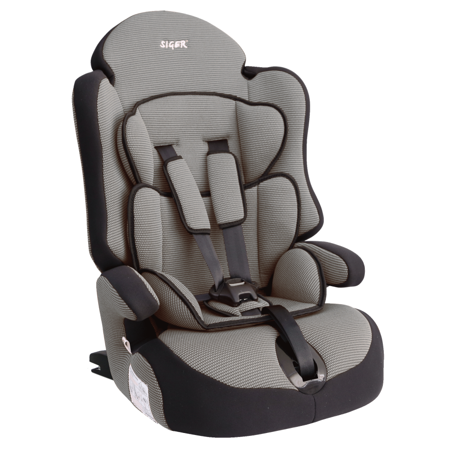 Купить запчасть SIGER - KRES0148 Детское автомобильное кресло SIGER "Прайм ISOFIX" серый, 1-12 лет, 9-36 кг, группа 1/2/3