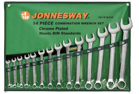 Купить запчасть JONNESWAY - W26114S Набор ключей комбинированных 10-32 мм, 14 предметов