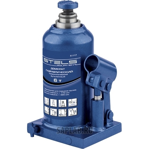 Купить STELS 51116 Домкрат гидравлический бутылочный телескопический, 4 т, h подъема 170–420 мм// STELS