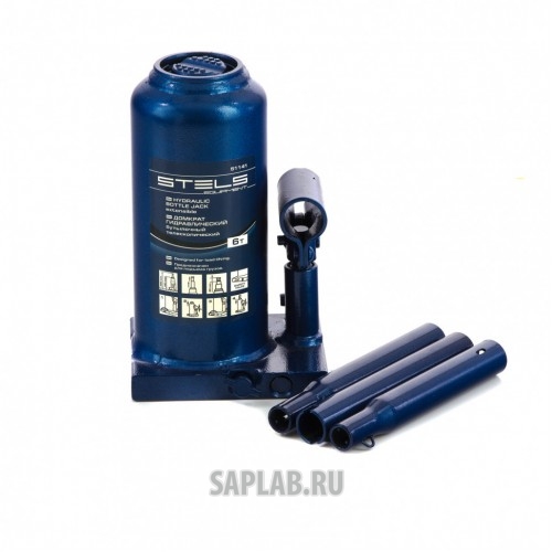 Купить STELS 51141 Домкрат гидравлический бутылочный телескопический, 6 т, h подъема 190-480 мм Stels
