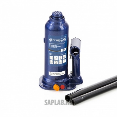 Купить STELS 51174 Домкрат гидравлический бутылочный, 4 т, h подъема 188-363 мм, в пластиковом кейсе Stels