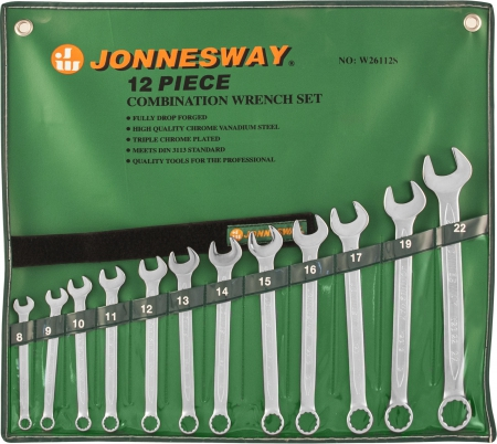 Купить запчасть JONNESWAY - W26112S Набор ключей комбинированных 8-22 мм, 12 предметов